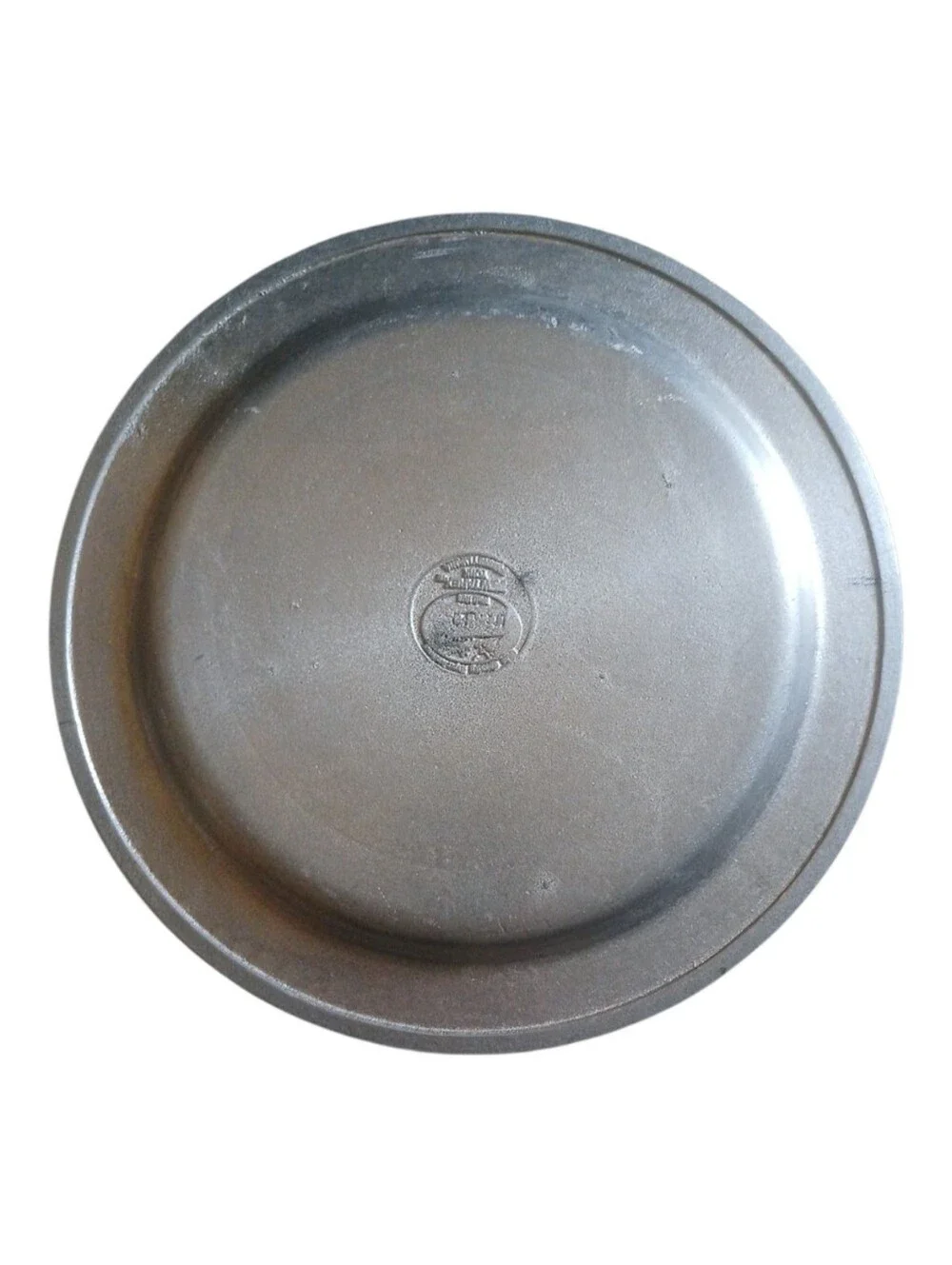 Vintage Pewtarex Pewter Plate | Embossed Rose Abd Heart Pattern